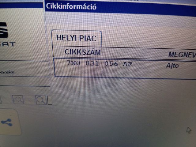 bontott SEAT ALHAMBRA Jobb első Ajtó (Részeivel)