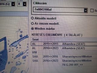 bontott SEAT ALHAMBRA Jobb hátsó Ajtó (Részeivel)