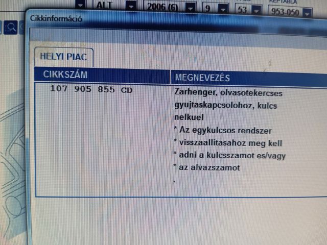 bontott SEAT ALTEA Immobilizer Gyűrű