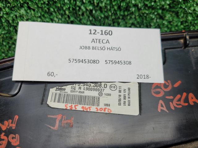 bontott SEAT ATECA Jobb Belső Hátsó Lámpa