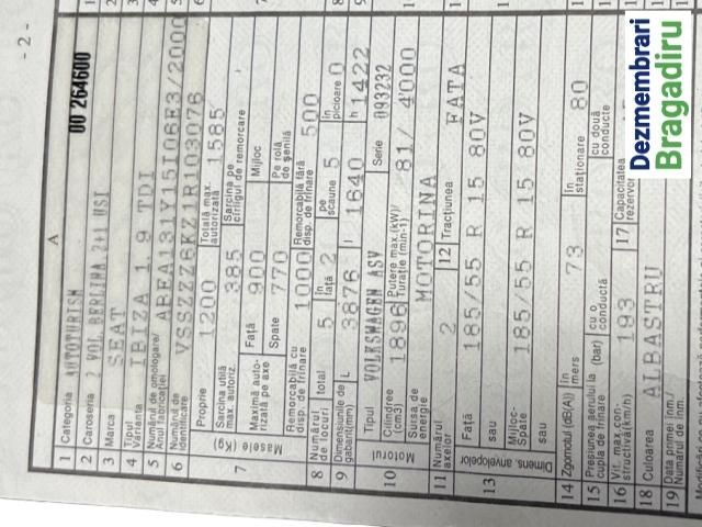 bontott SEAT IBIZA II Bal első Biztonsági Öv