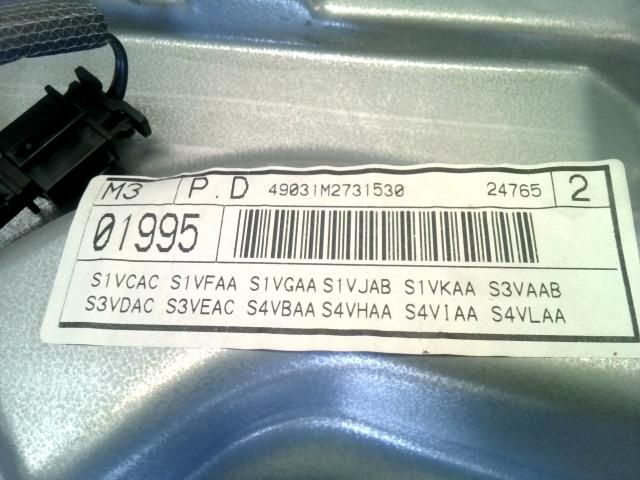 bontott SEAT LEON Jobb hátsó Ablakemelő Szerkezet (Elektromos)