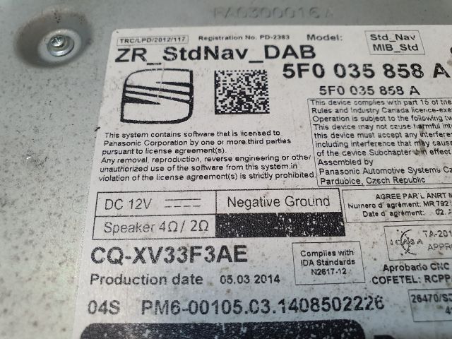 bontott SEAT LEON Navigációs Fejegység