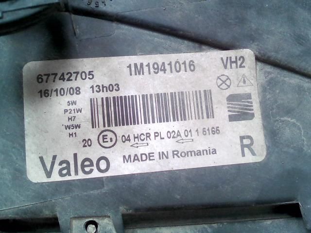 bontott SEAT TOLEDO Jobb Fényszóró