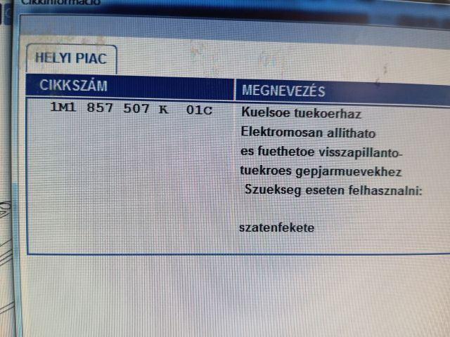 bontott SEAT TOLEDO Visszapillantó Tükör Pár (Elektromos)