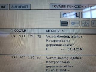 bontott SKODA CITIGO Bal első Ajtó Kábelköteg