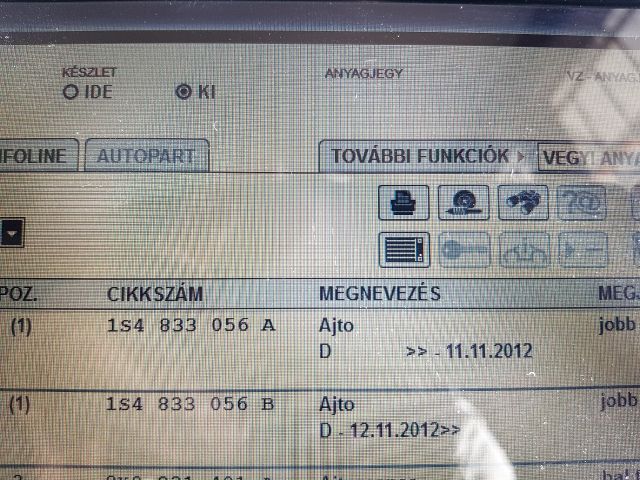 bontott SKODA CITIGO Jobb hátsó Ajtó (Üres lemez)