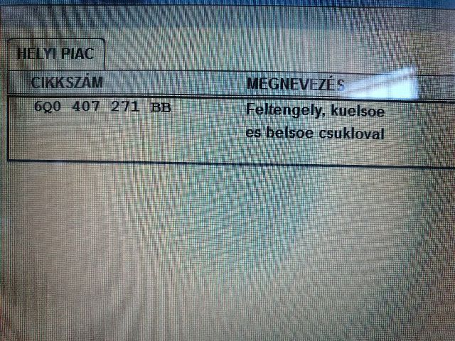 bontott SKODA FABIA I Bal Féltengely