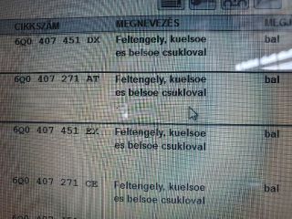 bontott SKODA FABIA I Bal Féltengely