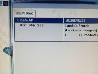 bontott SKODA FABIA I Hátsó Lambdaszonda