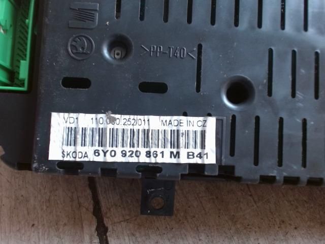 bontott SKODA FABIA I Kilométeróra