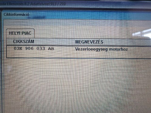 bontott SKODA FABIA I Motorvezérlő