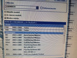 bontott SKODA FABIA I Porlasztó Sor / Híd