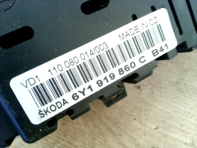 bontott SKODA FABIA I Kilométeróra