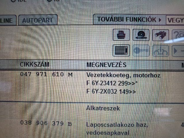 bontott SKODA FABIA I Motor Kábelköteg