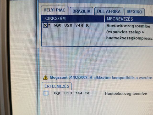 bontott SKODA FABIA I Klíma Cső