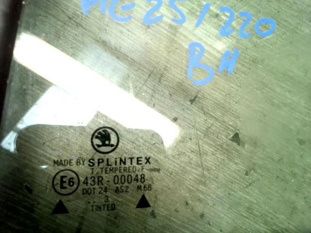 bontott SKODA FABIA I Bal C Oszlop Oldalablak Üveg