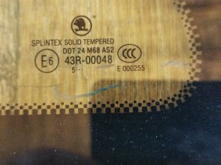 bontott SKODA FABIA I Bal C Oszlop Oldalablak Üveg