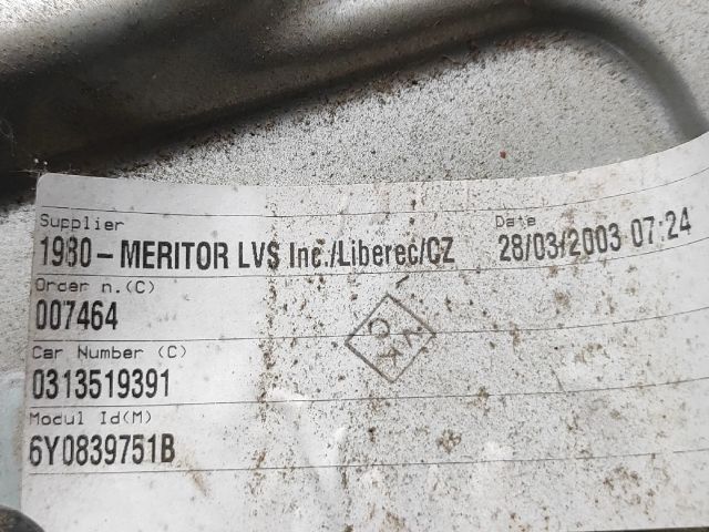 bontott SKODA FABIA I Bal hátsó Ablakemelő Szerkezet (Mechanikus)