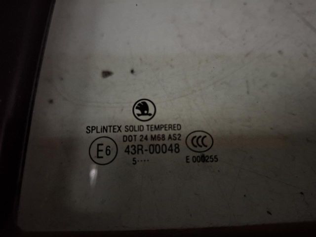 bontott SKODA FABIA I Bal hátsó Fixüveg (Ajtóban)