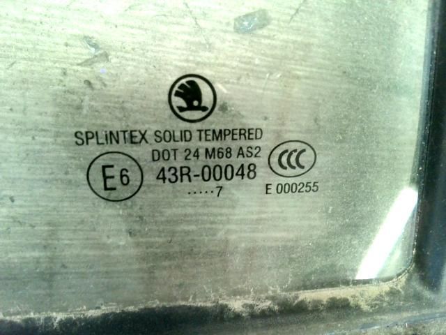 bontott SKODA FABIA I Jobb C Oszlop Oldalablak Üveg