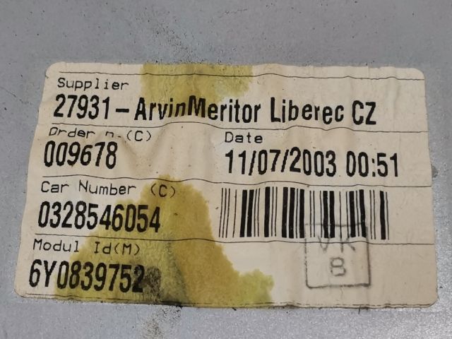 bontott SKODA FABIA I Jobb hátsó Ablakemelő Szerkezet (Mechanikus)