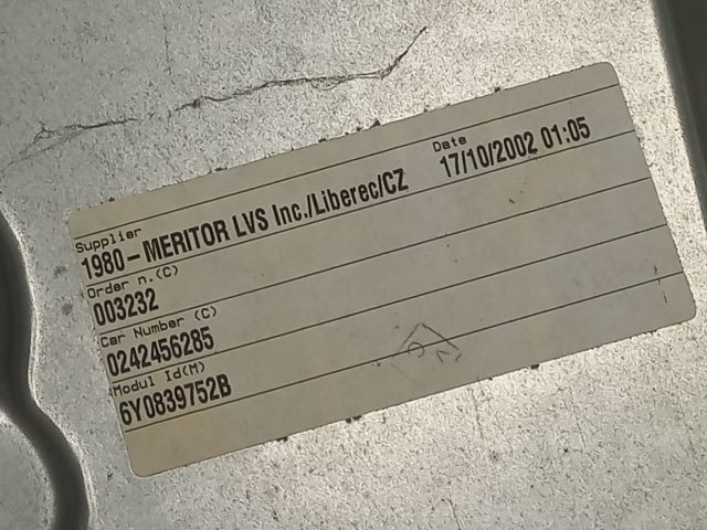 bontott SKODA FABIA I Jobb hátsó Ablakemelő Szerkezet (Mechanikus)