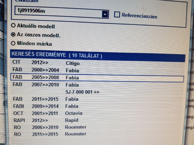 bontott SKODA FABIA I Klíma Relé