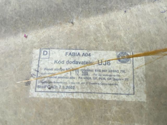 bontott SKODA FABIA I Tetőkárpit