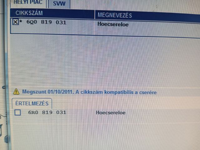 bontott SKODA FABIA II Fűtőradiátor