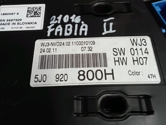 bontott SKODA FABIA II Kilométeróra