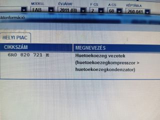 bontott SKODA FABIA II Klíma Cső