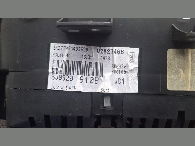 bontott SKODA FABIA II Kilométeróra