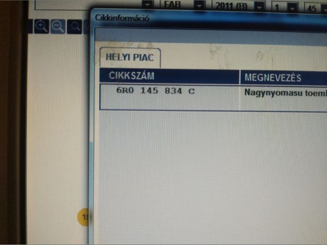 bontott SKODA FABIA II Turbócső