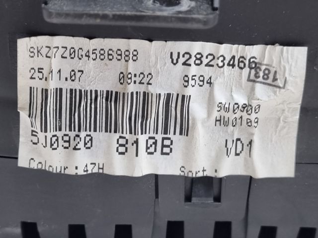 bontott SKODA FABIA II Kilométeróra