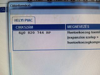 bontott SKODA FABIA II Klíma Cső