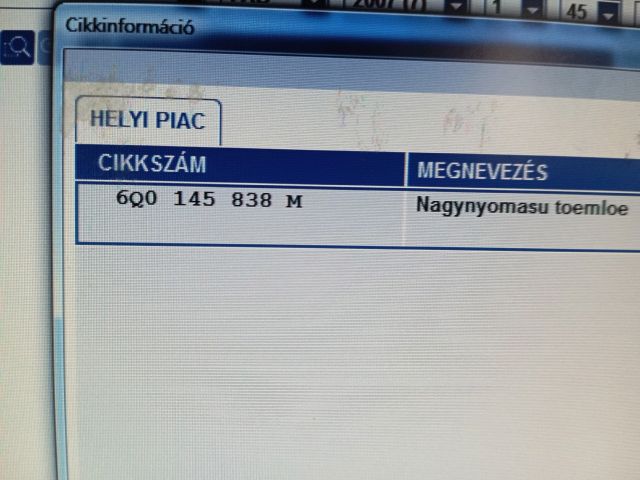 bontott SKODA FABIA II Turbócső