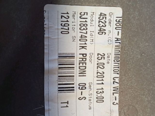 bontott SKODA FABIA II Bal első Ablakemelő Szerkezet (Elektromos)