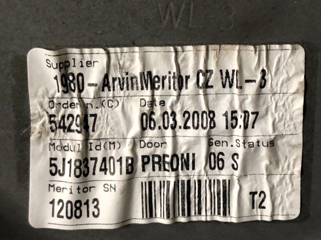 bontott SKODA FABIA II Bal első Ablakemelő Szerkezet (Elektromos)