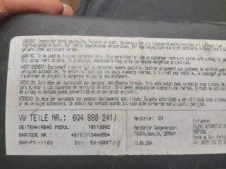 bontott SKODA FABIA II Bal Függönylégzsák és Oldallégzsák