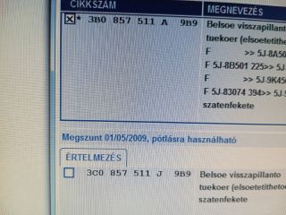 bontott SKODA FABIA II Belső Visszapillantó Tükör