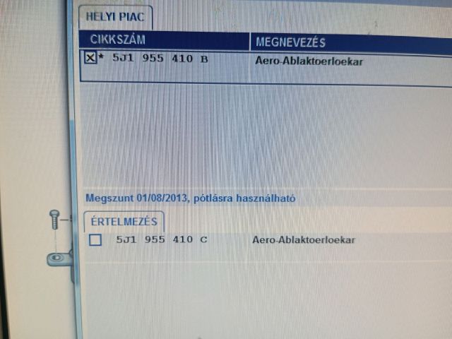 bontott SKODA FABIA II Első Ablaktörlő Kar