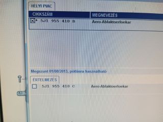 bontott SKODA FABIA II Első Ablaktörlő Kar