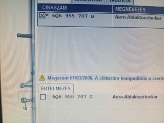 bontott SKODA FABIA II Hátsó Ablaktörlő Kar