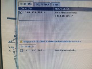 bontott SKODA FABIA II Hátsó Ablaktörlő Kar