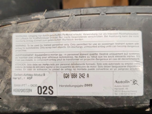 bontott SKODA FABIA II Jobb Függönylégzsák és Oldallégzsák