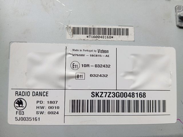 bontott SKODA FABIA II Rádió / CD