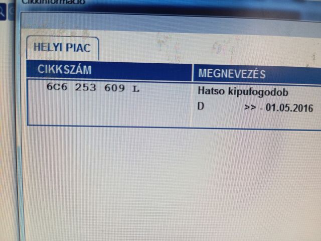 bontott SKODA FABIA III Hátsó Kipufogó Dob