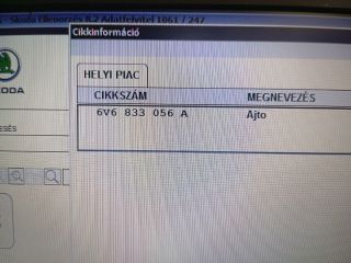 bontott SKODA FABIA III Jobb hátsó Ajtó (Üres lemez)