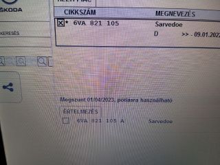 bontott SKODA FABIA IV Bal első Sárvédő